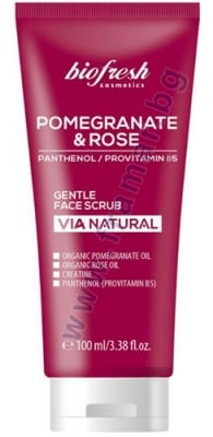 БИОФРЕШ VIA NATURAL POMEGRANATE & ROSE НЕЖЕН ЕКСФОЛИАНТ ЗА ЛИЦЕ 100 мл